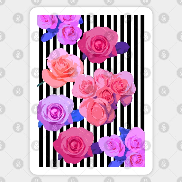 Floral Stripes Sticker by ChimaineMary